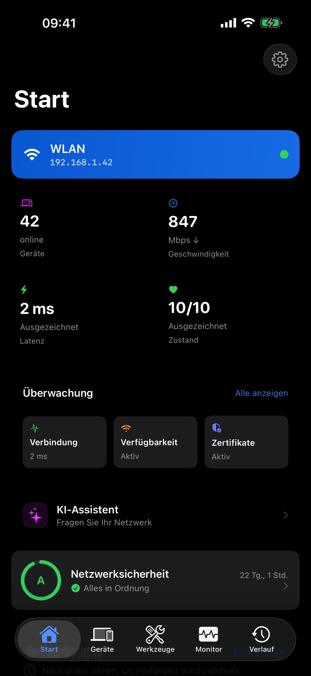 Der KI-Assistent von PingKit beantwortet Fragen zur WLAN-Fehlersuche auf dem iPhone
